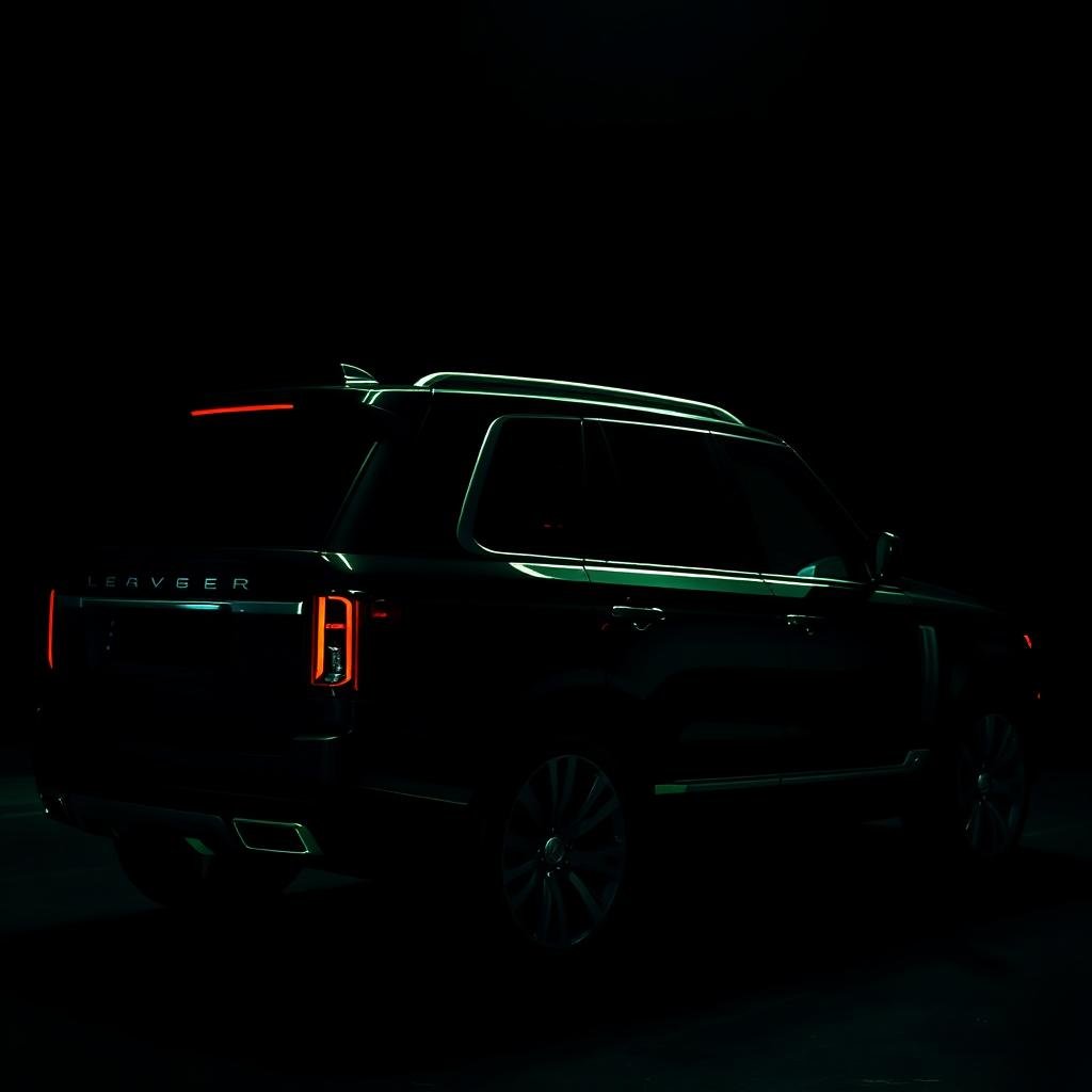 SUV premium com vidros insulfilmados em estúdio escuro